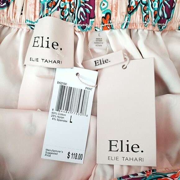 ELIE TAHARI NEW SUNLIT GARDEN Bohemian Floral Tiered Full Midi Skirt L - Picture 5 of 11